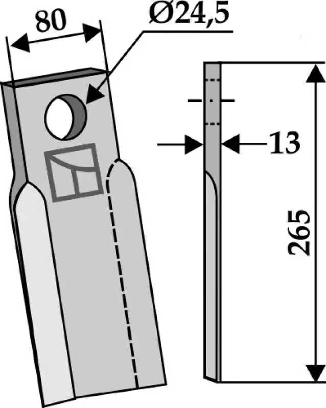 Gerades Messer 265x80mm